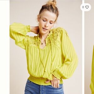 Anthropologie Moira Peasant Blouse Size 4